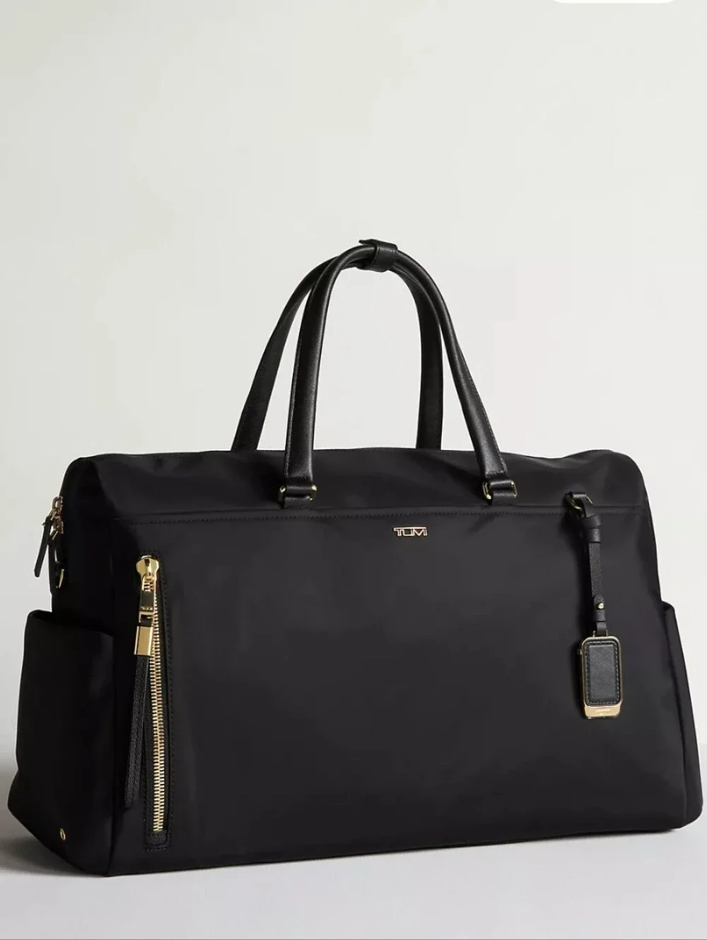 Tumi Black Venice  Nylon Duffel with Gold Hardware